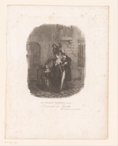 Woman in a hoisting basket