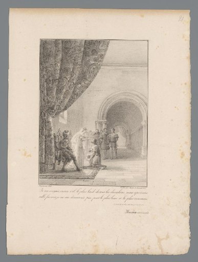 Knightly Scene with Kneeling Man and Man in Armor