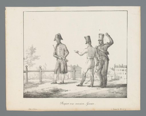 Three male soldiers in conversation