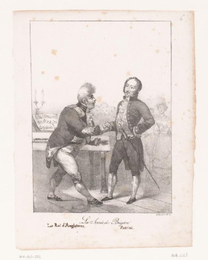 King George IV and Gioacchino Antonio Rossini shaking hands in Brighton