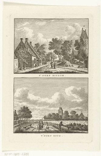 Village view at Hitzum and view of the village of Boer