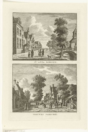 Two village views of Sint Annaparochie and Vrouwenparochie