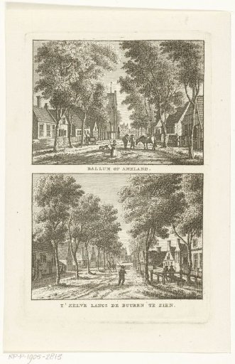 Two village views at Ballum on Ameland