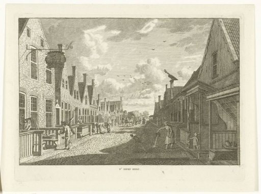 Village view with street at Heeg