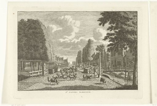Village view with street in Sint Jacobiparochie