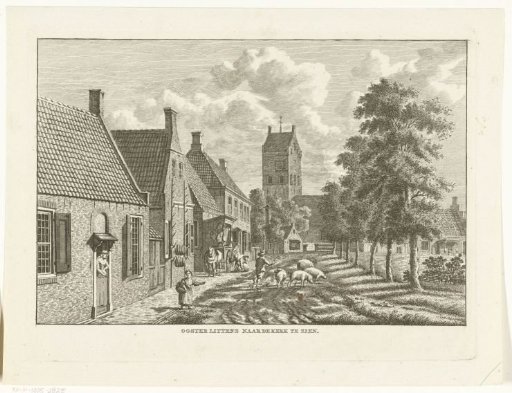 Village view with church at Oosterlittens