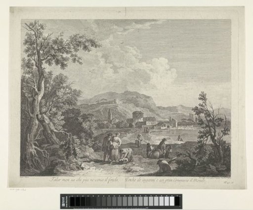 Landscape with a village by a lake