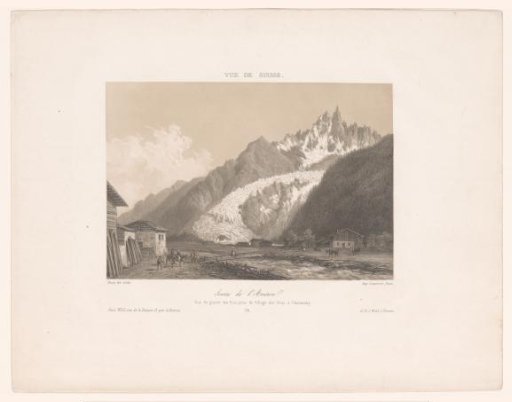 View of the Mer-de-Glace glacier near Chamonix