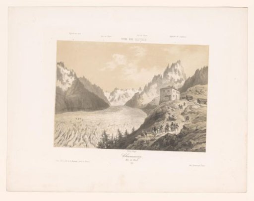 View of the Mer-de-Glace glacier near Chamonix