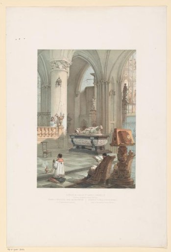 Interior of the St. Michael and St. Gudula Cathedral in Brussels with the tomb of Archduke Ernest of Austria