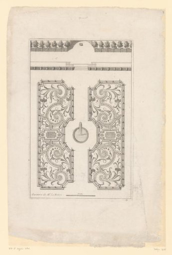 Plan of garden with two parterres