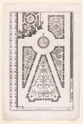 Plan of garden with triangular parterres