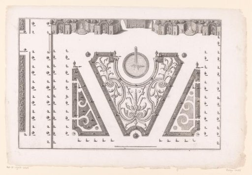 Plan of garden with triangular parterres