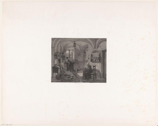 Kitchen interior with two women