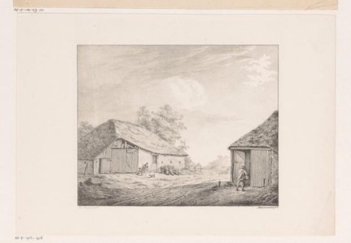 Landscape with farm and barn
