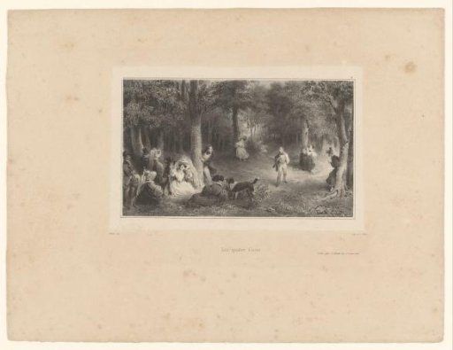Figures Playing a Group Game in a Wood