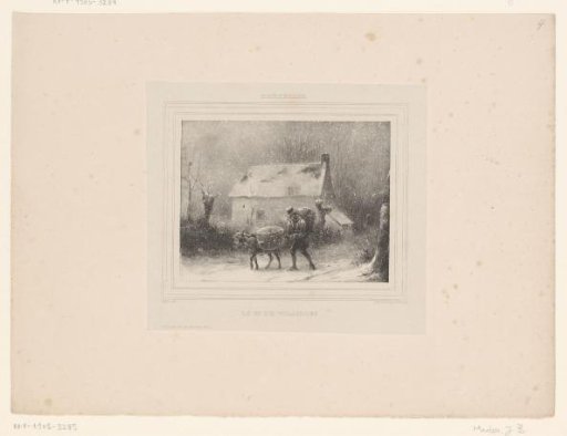 Man with Pack Donkey in the Snow