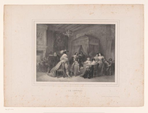 Company in an interior around a table