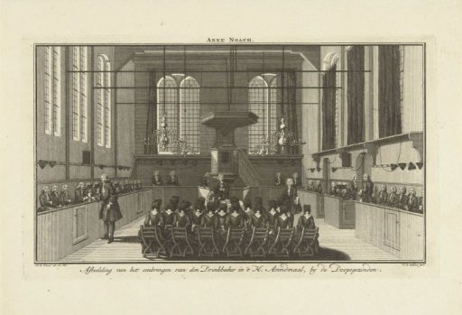 Passing of the Communion Cup during Holy Communion in the Mennonite Church De Arke Noach in Amsterdam