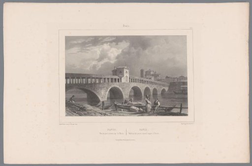 View of the Ponte Coperto over the Ticino in Pavia