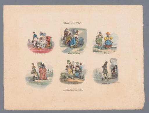 Six scenes with various figures