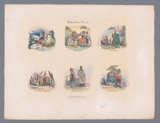 Six scenes with various figures