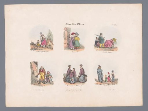 Six scenes with various figures