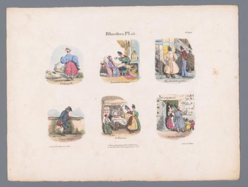 Six scenes with various figures