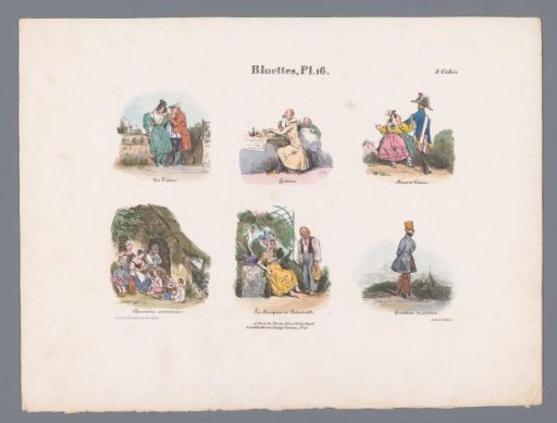 Six scenes with various figures