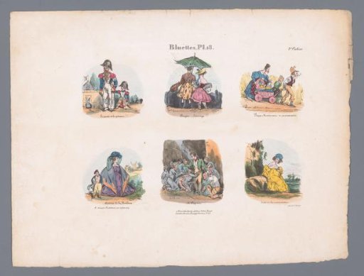 Six scenes with various figures