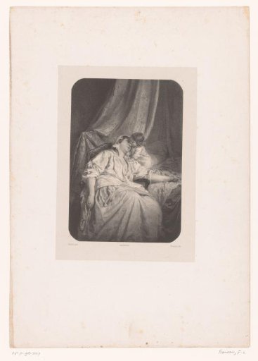 Mother with Small Child Kissing Her