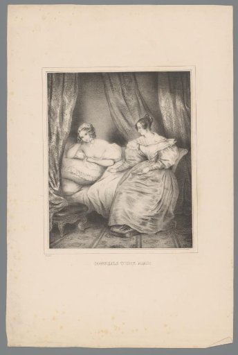 Two young women on a sofa