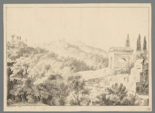 Mountain landscape with temple