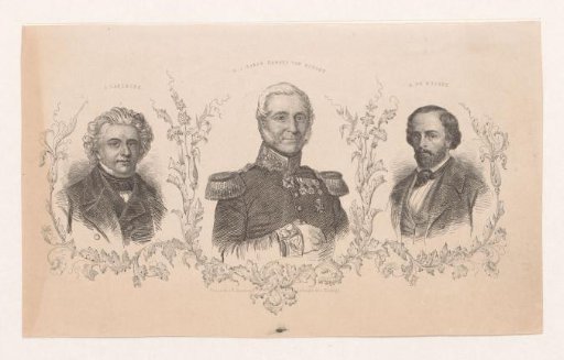 Portraits of Luigi Lablache, Huibert Gerard Nahuys van Burgst and Alfred de Musset