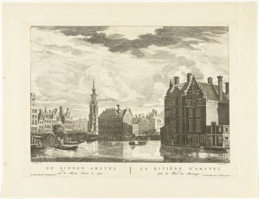 View of the Binnen-Amstel and the Mint Tower, Amsterdam