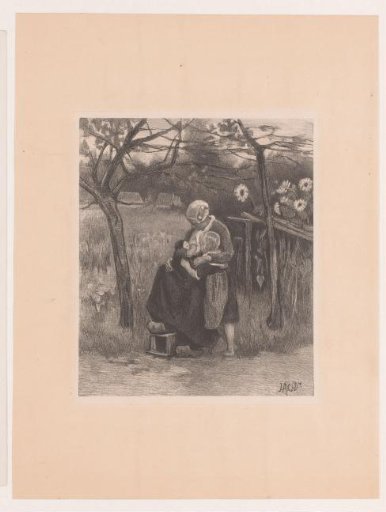A Peasant Woman in a Landscape with Two Children