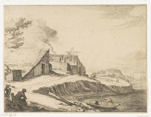 A lime kiln by a river