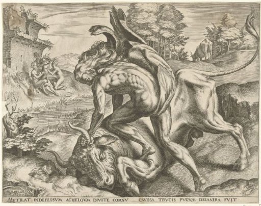 Hercules Wrestles with Achelous