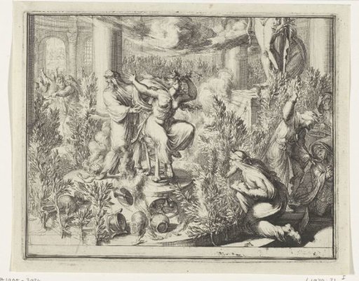 Priestess Pythia in the temple of Delphi