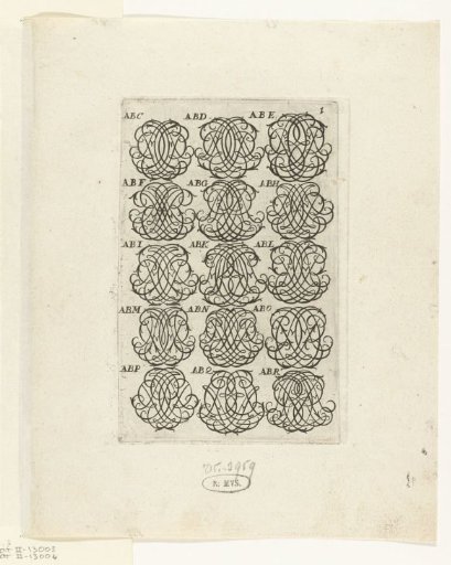 Fifteen Letter Monograms (ABC-ABR)