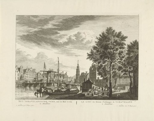 View of the Munttoren in Amsterdam, seen from the 's-Gravelandseveer