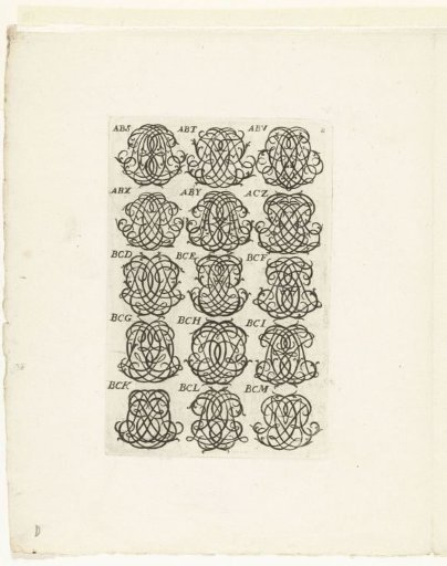 Fifteen letter monograms (ABC-ABR)