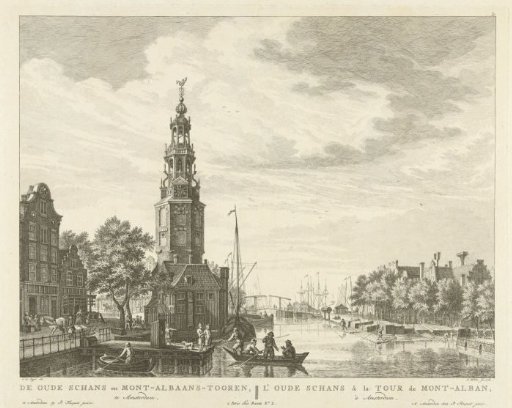 View of the Oudeschans and Montelbaanstoren in Amsterdam
