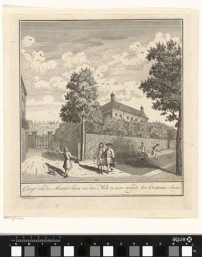 View of the back and part of the garden of the Corvershof in Amsterdam
