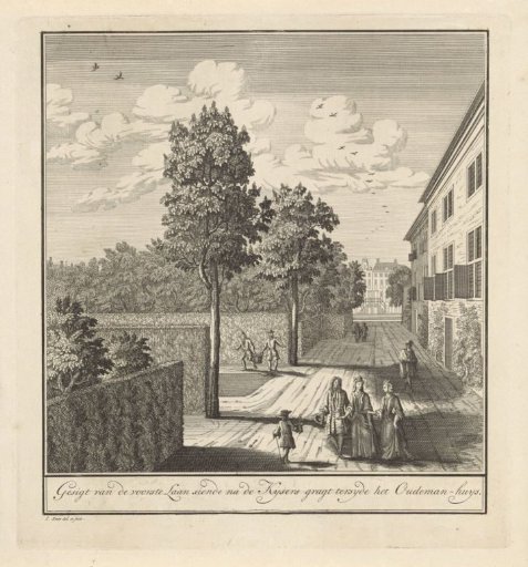 View of part of the garden of the Corvershof in Amsterdam