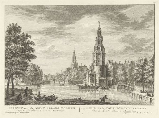 View of the Montelbaanstoren in Amsterdam
