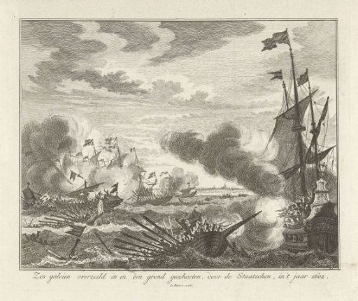 Naval battle with the six Spanish galleys of Spinola, 1602