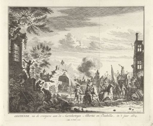 The Archdukes visit the devastated Ostend after the capitulation, 1604