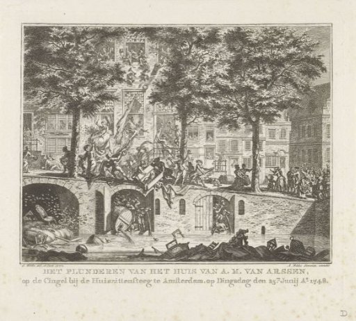 Plundering of the house of A.M. van Arssen in Amsterdam, 1748