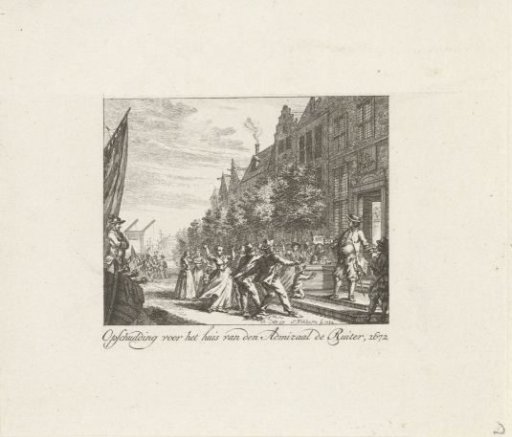 Disturbance in front of the house of Admiral Michiel Adriaenszoon de Ruyter, 1672